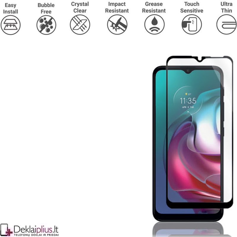 Apsauginis stiklas - per visą ekraną (telefonams Motorola Moto G50 5G) Apsauginis stiklas - per visą ekraną (telefonams Motorola Moto G50 5G)